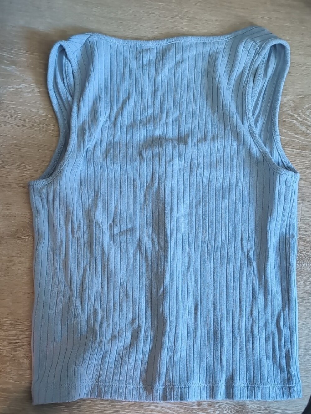 Madewell Light Blue Ribbed Button Tank - Picture 2 of 2